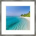 Beautiful Tropical Beach Banner. White #4 Framed Print