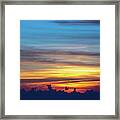 Sun Setting Over Clouds Views From Airplane #4 Framed Print