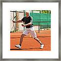 Active Senior Man Playing Tennis #5 Framed Print