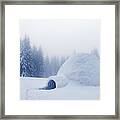 Real Snow Igloo House In The Winter #5 Framed Print