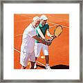 Senior Man With Tennis Instructor #6 Framed Print