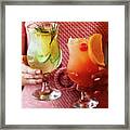 Bright Summer Alcoholic Cocktails In The Hands Of A Girl #8 Framed Print