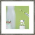 Syringe And Vaccine Vial #9 Framed Print