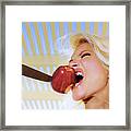 9935 Supermodel Selena Red Apple Sharp Knife Las Vegas Ixcmxxxv Framed Print