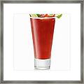 A Bloody Mary Splashing Out Of The Glass Framed Print