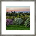 A Boston Spring Sunset From The Arnold Arboretum Jamaica Plain Boston Skyline Framed Print