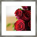 A Bouquet Of Red Roses, High Angle Framed Print