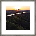A Brilliant Sunrise Greets The Hills Framed Print
