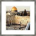 A Distant Shot Of A Morning In Jerusalem Framed Print