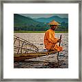 A Fisherman Of Inle Lake Framed Print