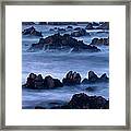 A Four Minute Time Exposure Of Ocean Framed Print