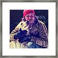 A Man And His Dog 3 Framed Print