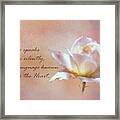 A Rose Speaks Of Love Silently, In A Language Known Only To The Heart Framed Print