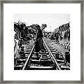 A Scene Of Life On The Train Tracks - Bangladesh Framed Print