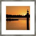 A Sunset For The Birds At Skull Creek Marina Framed Print