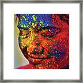 A Young Indian Girl, Her Face Smeared Framed Print