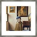 A Young Woman Standing At A Virginal, C.1670-72 Framed Print