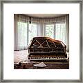 Abandoned Piano With Flowers Framed Print