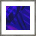 Abstract Art Tropical Blinds Neon Ultraviolet Electric Blue Framed Print