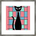 Abstract Cat In Pink Framed Print