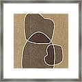 Abstract Composition In Brown And Tan - Modern, Minimal, Contemporary Print - Earthy Abstract 2 Framed Print