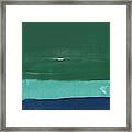 Abstract Green And Blue Watercolor Framed Print