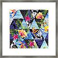 Abstract Grunge And Marble Triangles Framed Print