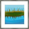 Abstract Marsh Above And Below Framed Print