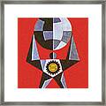 Abstract Strongman Holding Up A Globe Framed Print