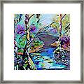 Abstract Wetland Trees And River Framed Print