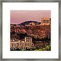 Acropolis At Twilight Framed Print