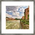 Adige River In Verona Framed Print