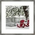 Adirondack Chairs Along The Mersey Framed Print