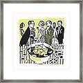 Adults At Party With Punch Bowl And Food Framed Print