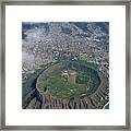 Aerial View Of Diamond Head Crater Framed Print