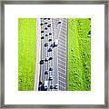 Aerial View Of Freeway With Traffic Framed Print
