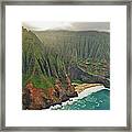 Aerial View Of Na Pali Coast, Kauai Framed Print