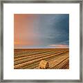 Aerial View Of Sunset Bright Sky Framed Print