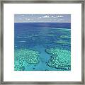 Aerial View Of The Great Barrier Reef Framed Print