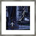 Airliners At Gates And Control Tower At Framed Print