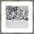 Al Jolson And Others Lounging On Beach Framed Print