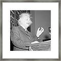 Albert Einstein Addressing Scientists Framed Print
