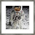 Aldrin On The Moon Framed Print