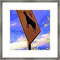 Alien Cow Crossing Framed Print