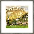 Alpine Mountain Village Panorama Framed Print