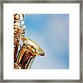 Alto Sax Close Up Against Sky With Framed Print