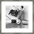 Amelia Earhart And Husband George Framed Print