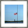 American Flag At Half-staff Framed Print