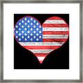 American Flag Heart Framed Print