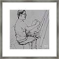 An Artist With The Chinese Brush Framed Print